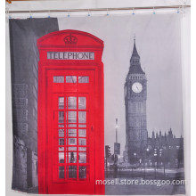 MOSELL! Pure polyester printing waterproof shower curtain